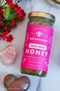 @syzygywellness Tulsi Rose Honey Bottle